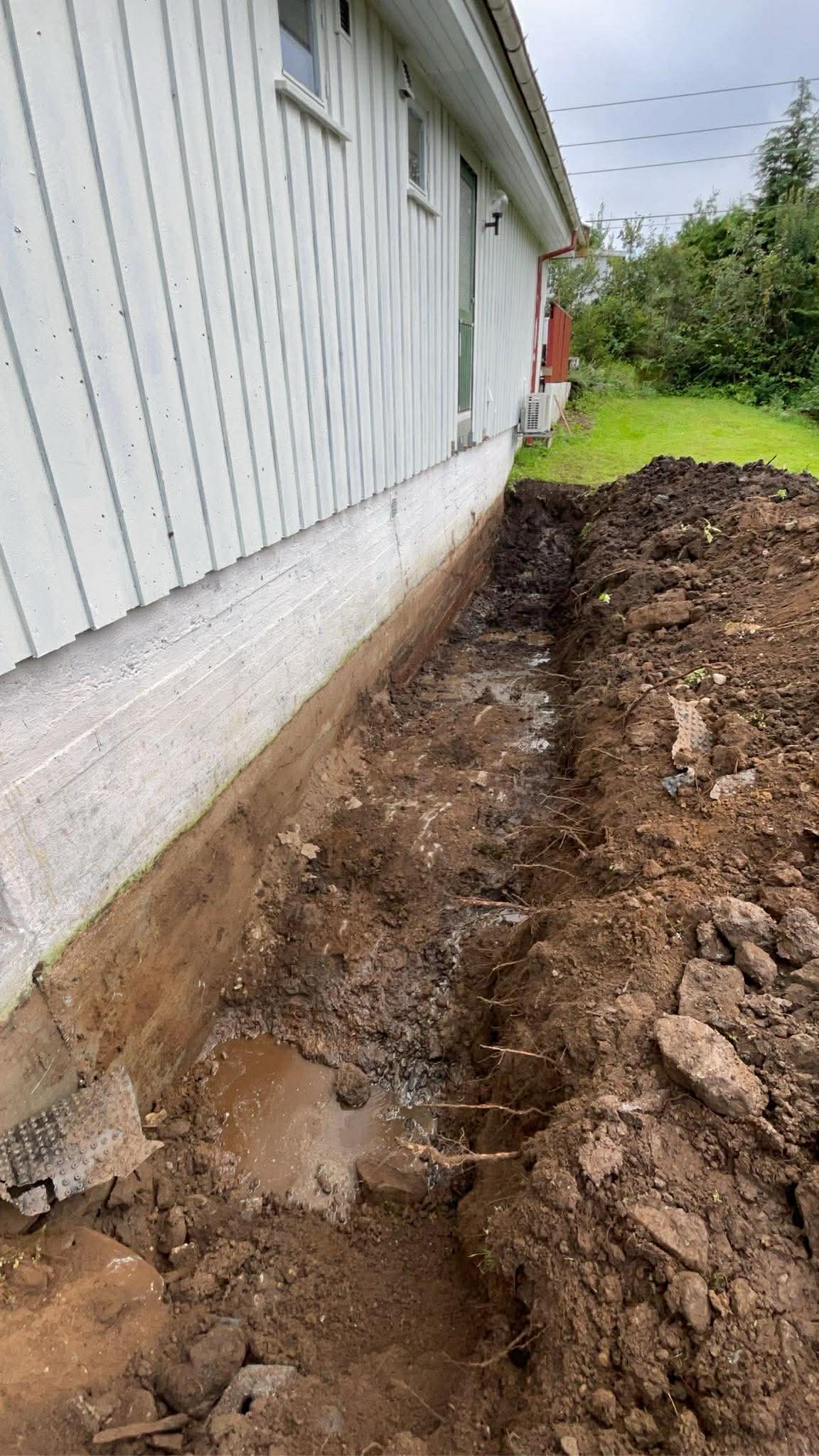 Drenering langs husvegg